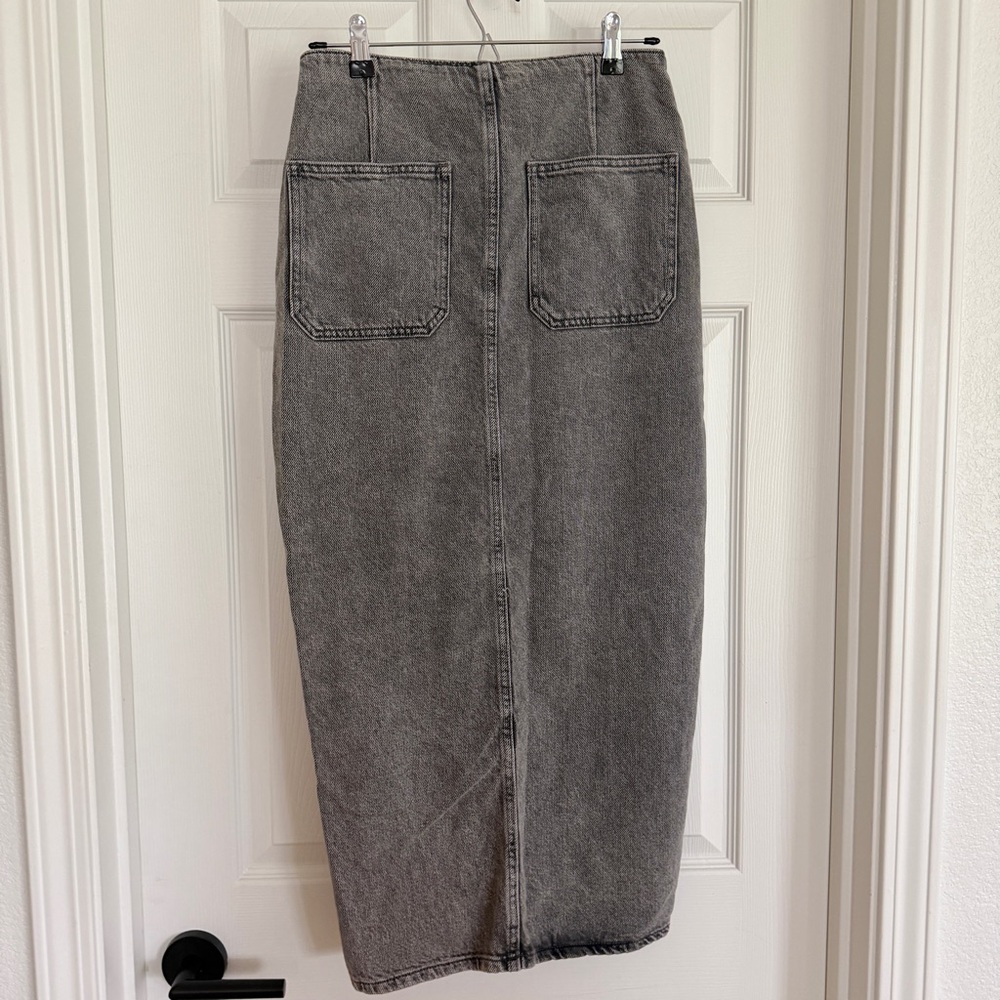 ZARA Denim Crossover Midi Skirt in Dark Gray NWT Medium M NWT - Picture 7 of 16
